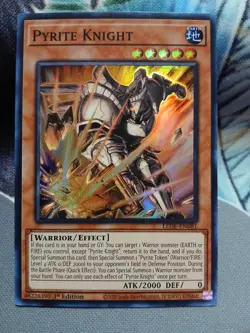 Yugioh Pyrite Knight Super Rare LEDE-EN081 1st Ed Near Mint - Image 1
