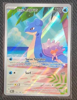 Pokemon TCG Destined Rivals Misty's Lapras 194/182 NM Illustration Rare Holo - Image 1