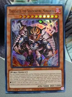 Yugioh Thestalos the Shadowfire Monarch Super Rare DUNE-EN023 1st Near Mint - Image 1