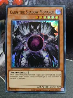 Yugioh Caius the Shadow Monarch Super Rare OP19-EN004 Near Mint - Image 1