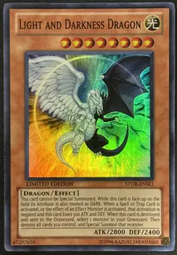 Yugioh Light and Darkness Dragon Limited Edition Super Rare STOR-ENSE1 NM - Image 1