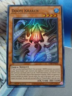 Yugioh Doom Kraken Super Rare LED9-EN018 1st Near Mint - Image 1