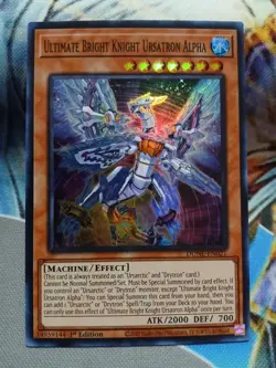 Yugioh Ultimate Bright Knight Ursatron Alpha Super Rare DUNE-EN021 1st Near Mint - Image 1