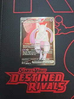 Pokemon Card Team Rocket's Mewtwo ex 213/182 Destined Rivals Holo Full Art NM - Image 1
