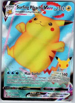Surfing Pikachu VMAX 009/025 Celebrations - Pokemon Card - NM - Image 1