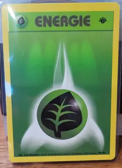 Grass Energy - 99/102 - 1st Edition - Base Set - German - Pokemon Card - Image 1
