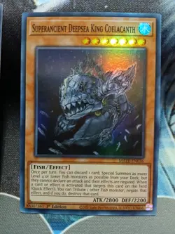 Yugioh Superancient Deepsea king Coelacanth Super MAZE-EN036 1st Ed Near Mint - Image 1