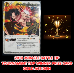 2010 ONE PIECE TOURNAMENT WINNER TOP PRIZE Miracle Battle GOLD DON ACE FOIL CARD - Image 1