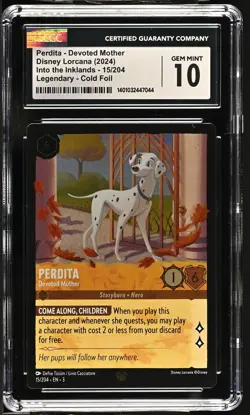 Disney Lorcana GRADED Perdita Devoted Mother 15/204 Legendary 10 CGC - Image 1