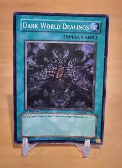 Dark World Dealings - STON-EN038 *VLP* 1st Edition Super Rare Yugioh Card - Image 1