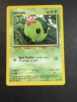 Caterpie 53/75 Yuka Morii Common Neo Discovery Pokemon Card - Image 1