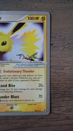 MP Pokemon TCG Jolteon EX Card World Championships 2007 Delta Species 109/113 - Image 3