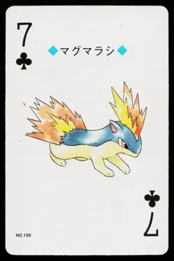 Quilava 7 of Clubs Pokemon Silver Deck Playing Cards Heavily Played - Image 1