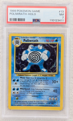 1999 Poliwrath #13 Base Set Holo Pokemon Card Rare PSA 7 Fresh Slab - Image 1