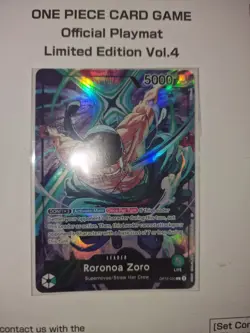 ONE PIECE Card Game Official Playmat Limited Edition Vol. 4 Zoro w/ Promo Leader - Image 2