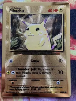 Pokemon TCG Celebrations Pikachu (Gold Metal holo Card) 58/102 25th Anniversary - Image 1