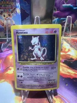 Pokemon Mewtwo TCG Base Set Holo Unlimited Rare Card 10/102 - Image 1