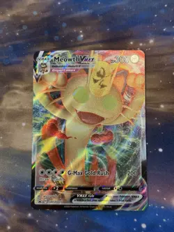 Pokemon Card Meowth VMAX SWSH005 Ultra Rare Full Art Black Star Promo - Image 1
