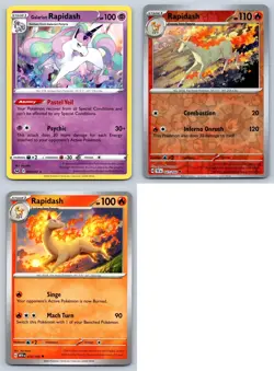 (3) Galarian Rapidash Pokemon Card Lot Reverse Holo SV English TCG Collection - Image 1