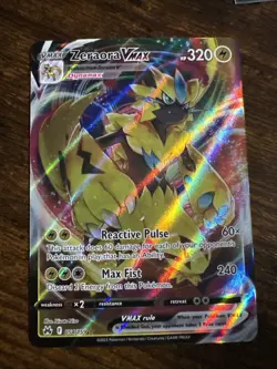 Pokemon Crown Zenith Zeraora VMAX Full Art Ultra Rare Holo Card 054/159 - Image 1