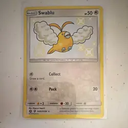 Pokemon Swablu SV42/SV94 Hidden Fates Shiny Vault Shiny Holo Rare 50HP 20 Card - Image 1