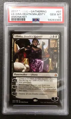 2017 Magic The Gathering LILIANA DEATH MAJESTY AMONKHET PLANESWALKER Mint PSA 10 - Image 1