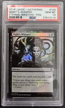 2016 Magic The Gathering NIGHT'S WHISPER ETERNAL MASTERS FOIL Gem Mint PSA 10 - Image 1