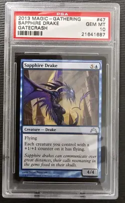 2013 Magic The Gathering SAPPHIRE DRAKE GATECRASH Gem Mint PSA 10 - Image 1