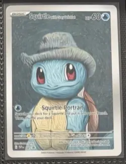Squirtle With Grey Felt Hat - SVP 085 - Promo - Pokemon Card *FAN ART* - Image 1