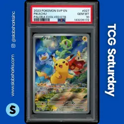 2023 POKEMON SV BLACK STAR PROMO PALDEA EVOLVED ETB #027 PIKACHU PSA 10 - Image 1