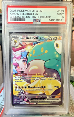 Pokemon Iono's Bellibolt ex 183/159 Sv09: Journey Together Holo PSA 9 MINT! 2025 - Image 1