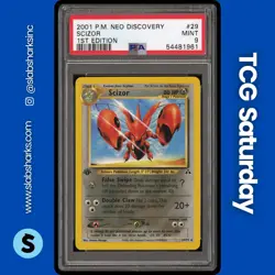 2001 POKEMON NEO DISCOVERY 1ST EDITION #29/75 SCIZOR PSA 9 - Image 1