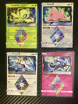 Pokemon Prism Star Lot 4 Cards Arceus Celebi Ditto Xerneas Rare Holo - Image 1