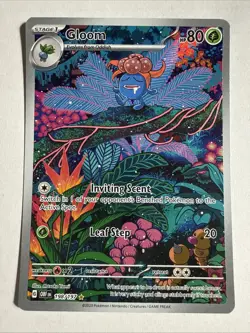 Pokemon Gloom 198/197 SV03 Obsidian Flames Full Art Illustration Rare Holo 80 HP - Image 1