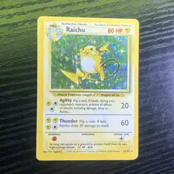 Pokemon TCG Raichu Base Set Holo Rare Foil 1999 Unlimited - Image 2