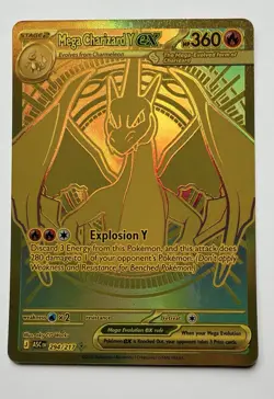 Mega Charizard Y EX 294/217 Gold Hyper Rare, Ascended Heroes, Pokemon TCG (NM) - Image 3