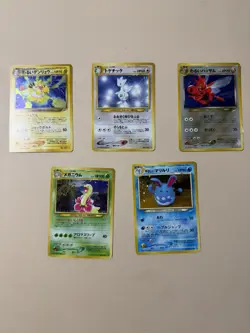 Pokemon TCG Japanese Neo- Era Holo Lot of 5 - Neo Genesis Neo Discovery HP/DMG - Image 1