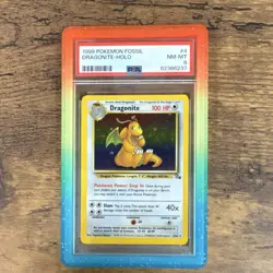 Pokemon TCG Dragonite Fossil Holo Rare English PSA 8 4/62 — GUARD INCLUDED - Image 1
