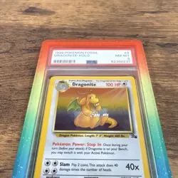 Pokemon TCG Dragonite Fossil Holo Rare English PSA 8 4/62 — GUARD INCLUDED - Image 2