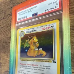 Pokemon TCG Dragonite Fossil Holo Rare English PSA 8 4/62 — GUARD INCLUDED - Image 3
