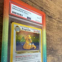 Pokemon TCG Dragonite Fossil Holo Rare English PSA 8 4/62 — GUARD INCLUDED - Image 4