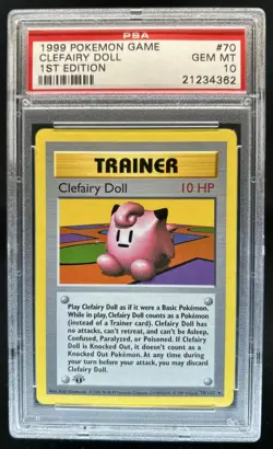 1999 Pokemon 1st Edition Clefairy Doll #70/102 PSA 10 GEM MINT - Image 1