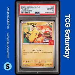 2025 POKEMON MCDONALD'S PROMO JP #020 PIKACHU PSA 10 - Image 1