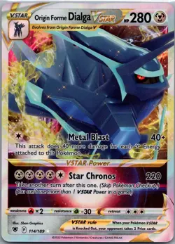 Origin Forme Dialga VSTAR 114/189 Holo VSTAR Rare Astral Radiance Pokemon NM - Image 1