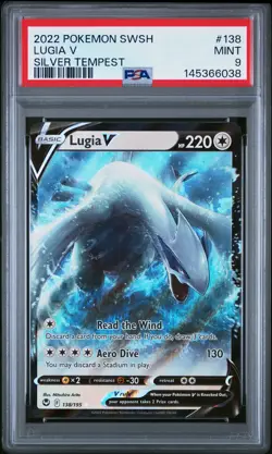 2022 POKEMON SWORD & SHIELD SILVER TEMPEST #138 LUGIA V PSA 9 - Image 1
