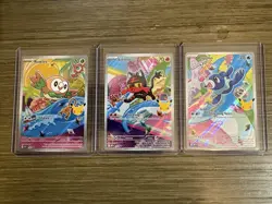 Pokemon First Partners Illustration Collection MEP Gen 7 Rowlet Litten Popplio - Image 1