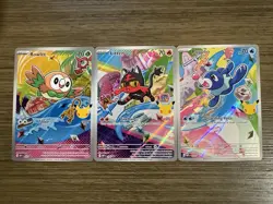 Pokemon First Partners Illustration Collection MEP Gen 7 Rowlet Litten Popplio - Image 2