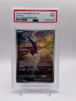 2024 POKEMON SSP EN-SURGING SPARKS ILLUSTRATION RARE #203 LATIOS PSA 9 - Image 1