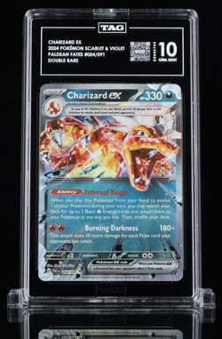 2024 POKEMON SCARLET & VIOLET PALDEAN FATES 054/091 CHARIZARD EX - TAG 10 GEM - Image 1