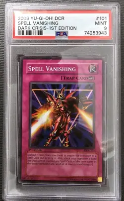2003 YU-GI-OH DCR SPELL VANISHING DARK CRISIS 1st EDITION Holo MINT PSA 9 - Image 1
